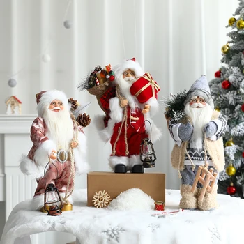 35*16CM Santa Claus Seista Nukk Xmas Ripatsid Häid Jõule Desktop Kaunistused Koju Navidad Natal Lapsed Kingitused Uus Aasta 2023