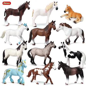 Oenux Uus Põllumajandusloomade Hobune Mudeli Rakendamine Arvandmed Klassikaline Appaloosa Clydesdale Valge Hobuse Kujukeste Kollektsioon Mänguasi Lastele