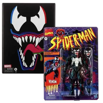 Hasbro Originaal 6-Tolline Marvel Legends Spider-Man Animatsiooni Retro Pakendi Seeria Venom Tegevus Joonis Kogumise Venom Sdcc Uus