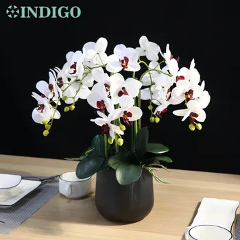 Valge Orhidee Phalaenopsis 3D Reaalne Touch Liblikas Lill Kunstlik Pulm Lill Orhidee Õie Kodu Kaunistamiseks Pool - INDIGO