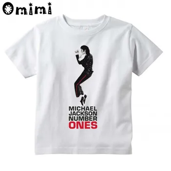 Poisid/Tüdrukud, Michael Jackson ja Rock N Roll Star Halb Disain T-Särgid Muusika Laste Valged Lühikesed Topid Lastele Rock T-Särk, ooo5145