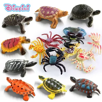 Kawaii Simulatsiooni loomade kuju merikilpkonn Krabi mudel Figuriin haldjas aias terrarium home decor käsitöö bonsai pudel PVC mänguasjad
