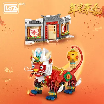 LOZ Mini ehitusplokid Hoone Hiina Aasta metsaline Hiina stiilis väikeste osakeste ehitusplokk mänguasi uus aasta kingitus