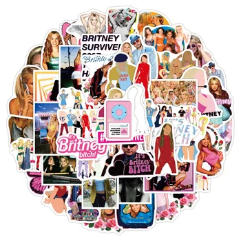 10/50tk Laulja Britney-Spears Kleepsud Sülearvuti Mootorratta Rula Arvuti Mobiilne telefon Cartoon mänguasi Kohver