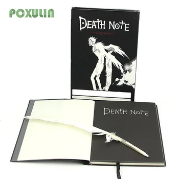 Anime Death Note Sülearvuti Teataja Raamat withFeather Pen Animatsiooni Kunsti Kirjalikult Teataja Death Note Notepad Kingitus