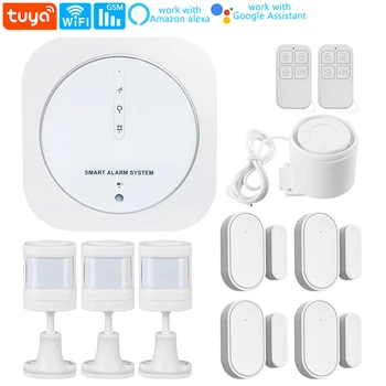 Wireless Home Security Alarm Süsteem 2,4 GHz Wifi Smart Tuya App Kontrolli Traadita PIR Liikumisanduri Ukse Andur Lihtne Paigaldada