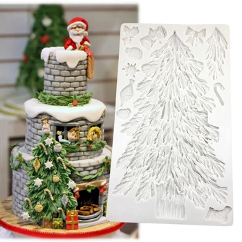 Jõulupuu Silikoon Sugarcraft Hallituse Šokolaadi Cupcake Küpsetamine Fondant Kook Dekoreerimiseks Vahendid