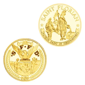 Saint Florian Pühak Tuletõrjujatele kullatud Laekuva Suveniiride Müntide Kogumise mälestusmünte Väljakutse Mündid