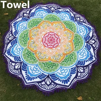 Microfiber Ranna Rätik Tutt India Mandala Tapestry Lotus Trükitud Bohemian Jooga Matt Bikiinid Cover-Up Tekk Saunalina