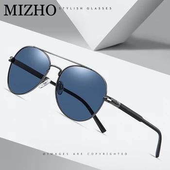 MIZHO Sinise Vintage Piloot Polariseeritud Päikeseprillid Meestele UV Kaitse Classic Brand Naiste päikeseprillid Metallist Raamid Sõidu