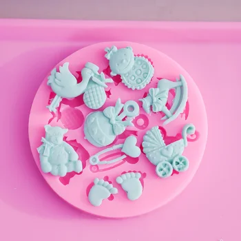 Baby Shower Pool 3D Silikoon Fondant Hallituse Kook Dekoreerimiseks Kook suhkru käsitöö Šokolaad Vormid ja Vahendid Tilk Laevandus