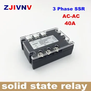 Kolme etapi solid state relee AC-AC 40A 3P SSR-40AA AC 70-280VAC Kontrolli ac 90-480v ZG33-340A