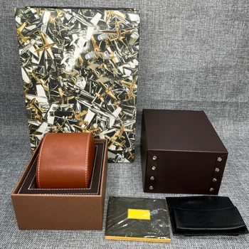 Tehase Hulgi-Pruun Nahk Brei Originaal Vaata Kasti Luksus Marki Portable Karbid Võivad Kohandamine AAA Kellad Kingitus Juhtudel