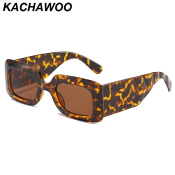Kachawoo leopard mood vintage päikeseprillid emane must valge ruut prillid naistele teenetemärgi paks uv400 Euroopa stiilis