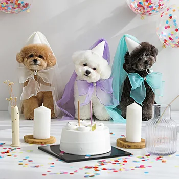 Lemmiklooma Koera Sünnipäeva tähistada Müts Pulm Müts Vibu Sülg Rätik Teddy Sall Vibu Tasku Rinnatüki Sall Armas Mütsid Koera kostüüm
