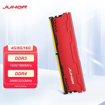 JUHOR Lauaarvuti RAM DDR3 4GB 8GB 1866MHz 1600MHz DDR4 8GB 16GB 2666MHz 2400MHz 3000MHz 3200MHz Uus Dimm Memoria Oinad