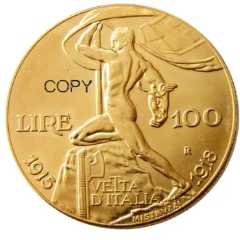 1925 Itaalia 100 Lire - Vittorio Emanuele III Aastapäeva Valitsemise kullatud Koopia Mündid