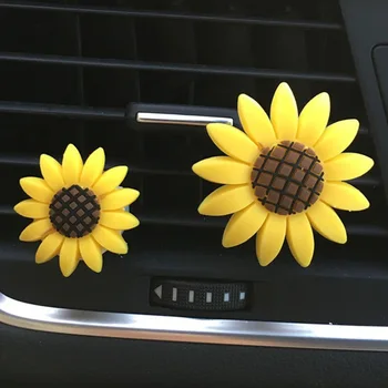 JOORMOM 2 tk Auto Konditsioneer Outlet Sun Flower Parfüümi Clip Tahke Palsam Aroomiteraapia Auto Kaunistamiseks